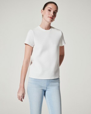 Spanx AirEssentials Cap Sleeve Tops White | 26187-CBVJ