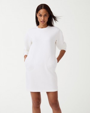 Spanx AirEssentials Crew Neck Dresses White | 32809-WOUV