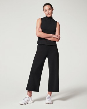 Spanx AirEssentials Cropped Wide Leg Pants Black | 40127-EIRQ