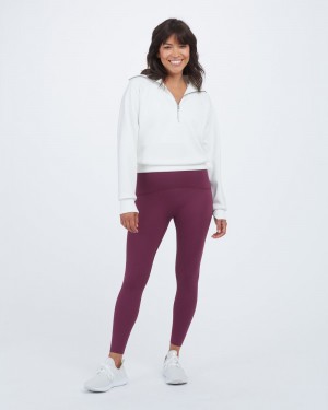 Spanx Booty Boost® Active 7/8 Leggings Burgundy Purple | 23581-EHXN