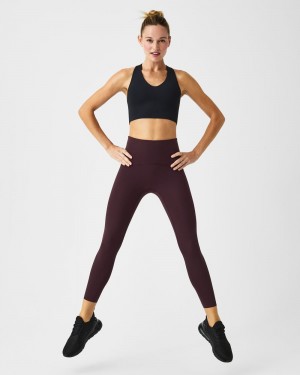 Spanx Booty Boost® Active 7/8 Leggings Burgundy | 80649-NDMH