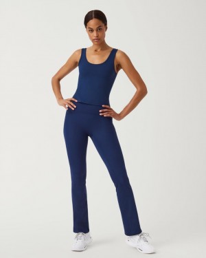 Spanx Booty Boost® Flare Yoga Leggings Navy | 08972-BMUF