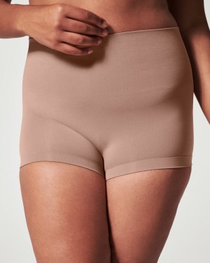 Spanx EcoCare Seamless Shaping Panties Cafe Au Lait | 21397-GYQT