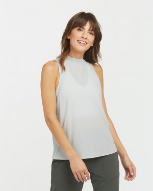 Spanx Go Lightly Ribbed Mock Neck Tank Top Grey | 62075-VPIT