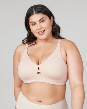 Spanx Low Profile Wireless Minimizer Bras Beige | 24370-ODKC