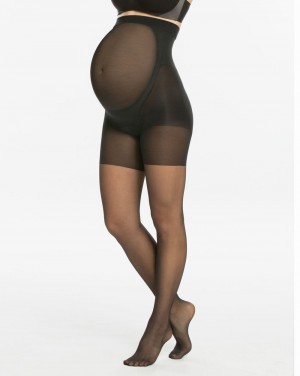 Spanx Mama Mid-Thigh Shaping Sheers Stockings Black | 65280-UJZX