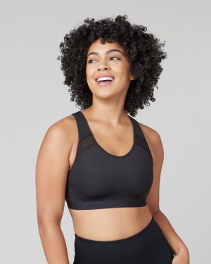 Spanx Medium Impact Sports Bras Black | 79043-HAXV