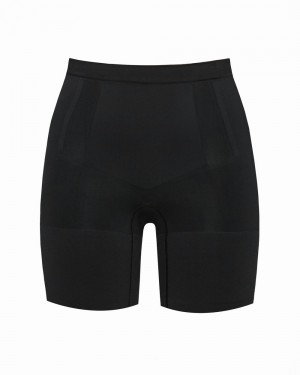 Spanx OnCore Mid-Thigh Shorts Black | 84397-SIAK