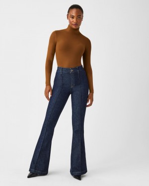 Spanx Pintuck Flare Jeans Indigo | 12940-VJIA