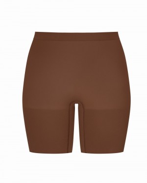 Spanx Power Shorts Brown | 73658-SFZV