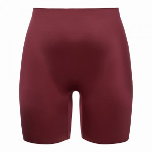 Spanx Shaping Satin Mid-thigh Shorts Burgundy | 76541-RUPN