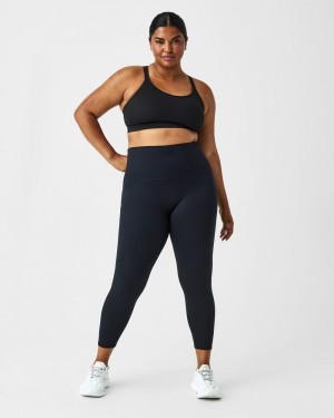 Spanx Soft & Smooth Active 7/8 Leggings Black | 97015-YAXJ