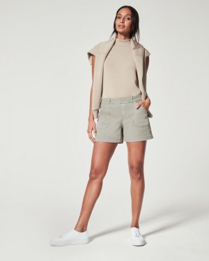 Spanx Stretch Twill, 4" Shorts Olive | 93741-PSTD