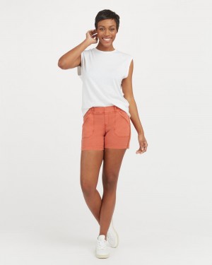 Spanx Stretch Twill, 4" Shorts Orange | 18402-ZIJC