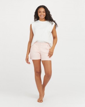 Spanx Stretch Twill, 4" Shorts Pink | 10392-CKIN