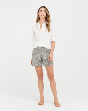 Spanx Stretch Twill, 6" Shorts Grey Wash Camo | 90234-COIN