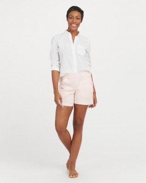 Spanx Stretch Twill, 6" Shorts Pink | 95367-GKHW