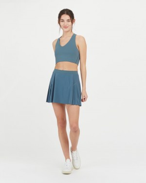 Spanx The Get Moving Pleated, 14" Skorts Blue | 30817-PXIW