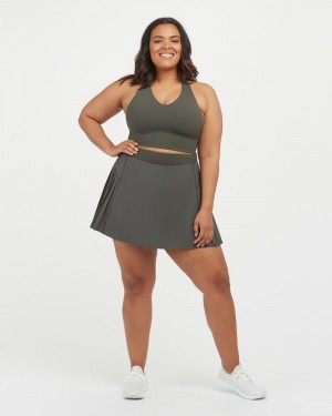 Spanx The Get Moving Pleated, 14" Skorts Olive | 28314-XOVC