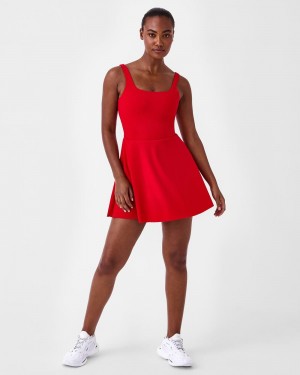 Spanx The Get Moving Square Neck Tank, 30.5" Dresses Red | 30254-VYOP