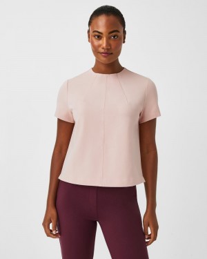 Spanx The Perfect Funnel Neck Tops Pink | 42975-FISB