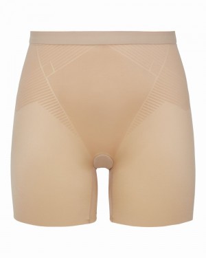 Spanx Thinstincts® 2.0 Girl Shorts Beige | 92043-IEAD