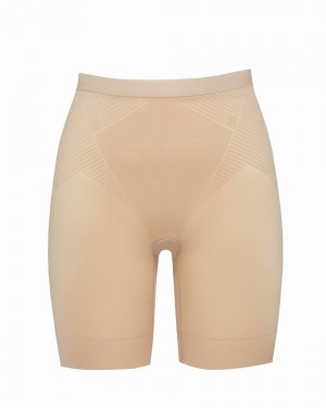 Spanx Thinstincts® 2.0 Mid-Thigh Shorts Beige | 67054-DCEG