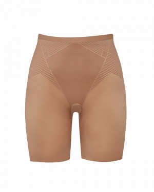 Spanx Thinstincts® 2.0 Mid-Thigh Shorts Cafe Au Lait | 42097-RJKT