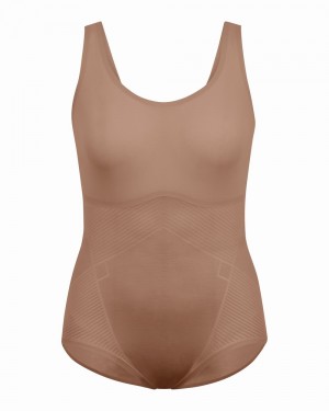 Spanx Thinstincts® 2.0 Tank Panty Bodysuits Cafe Au Lait | 43970-MHVF