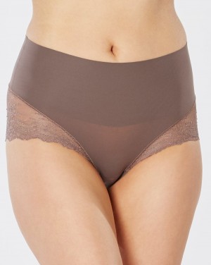 Spanx Undie-tectable® Lace Hi-Hipster Panties Brown Grey | 34758-FSHM