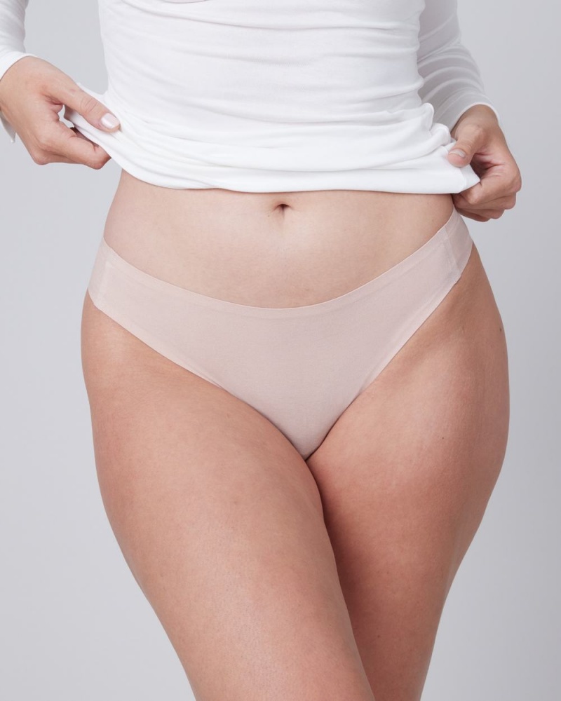 Spanx Ahhh-llelujah® Pima Cotton ‘Fit to You’ Thong Beige | 70261-TXHE