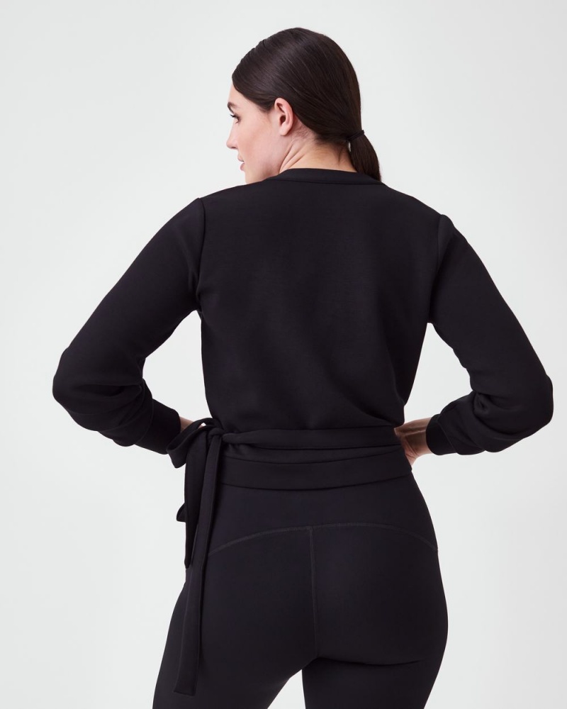 Spanx AirEssentials Ballet Wrap Tops Black | 84713-REZD