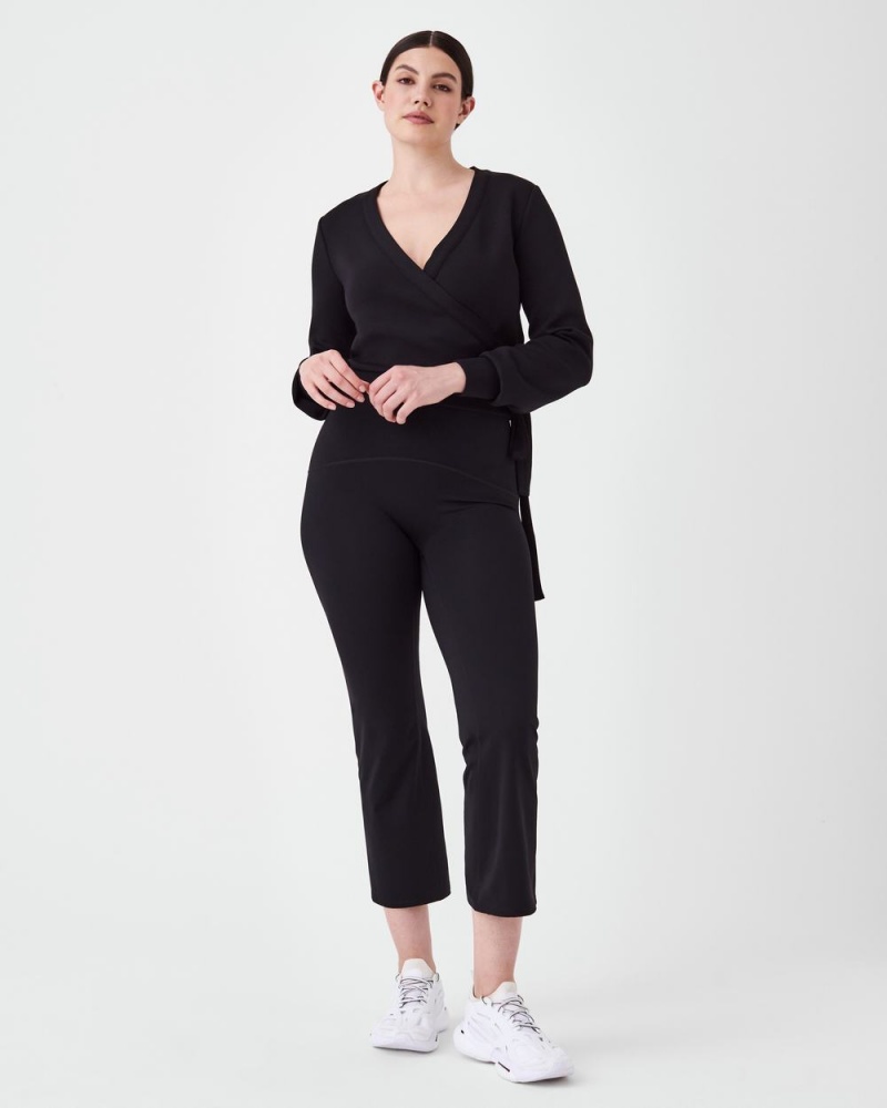 Spanx AirEssentials Ballet Wrap Tops Black | 84713-REZD