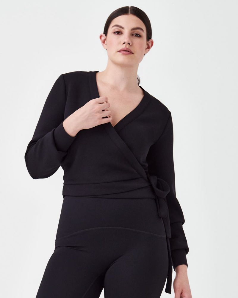 Spanx AirEssentials Ballet Wrap Tops Black | 84713-REZD