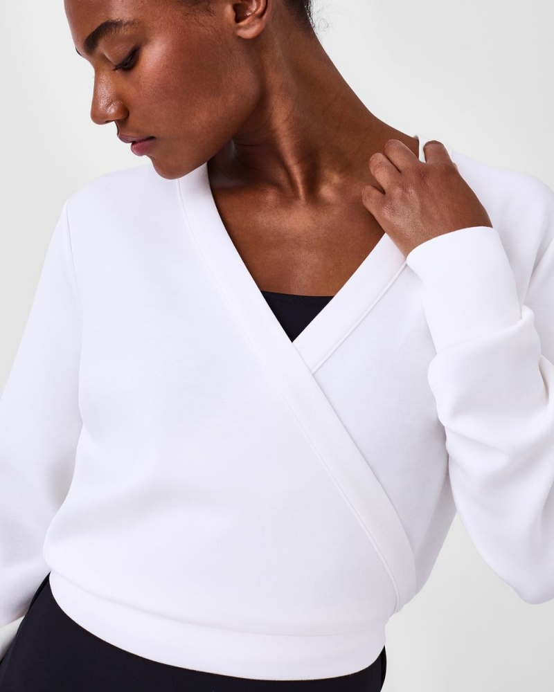 Spanx AirEssentials Ballet Wrap Tops White | 63592-RITX