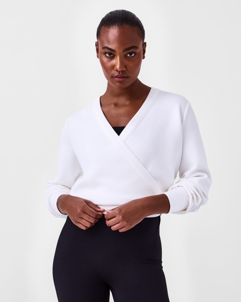 Spanx AirEssentials Ballet Wrap Tops White | 63592-RITX