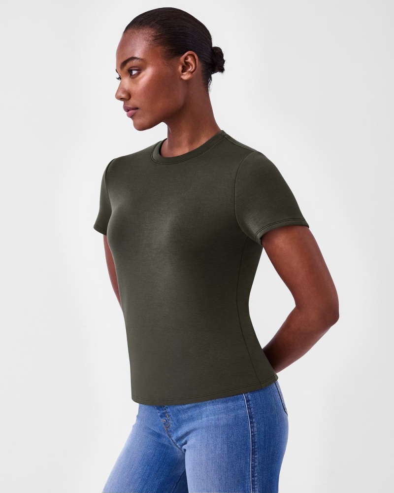 Spanx AirEssentials Cap Sleeve Tops Olive | 91458-GYQB