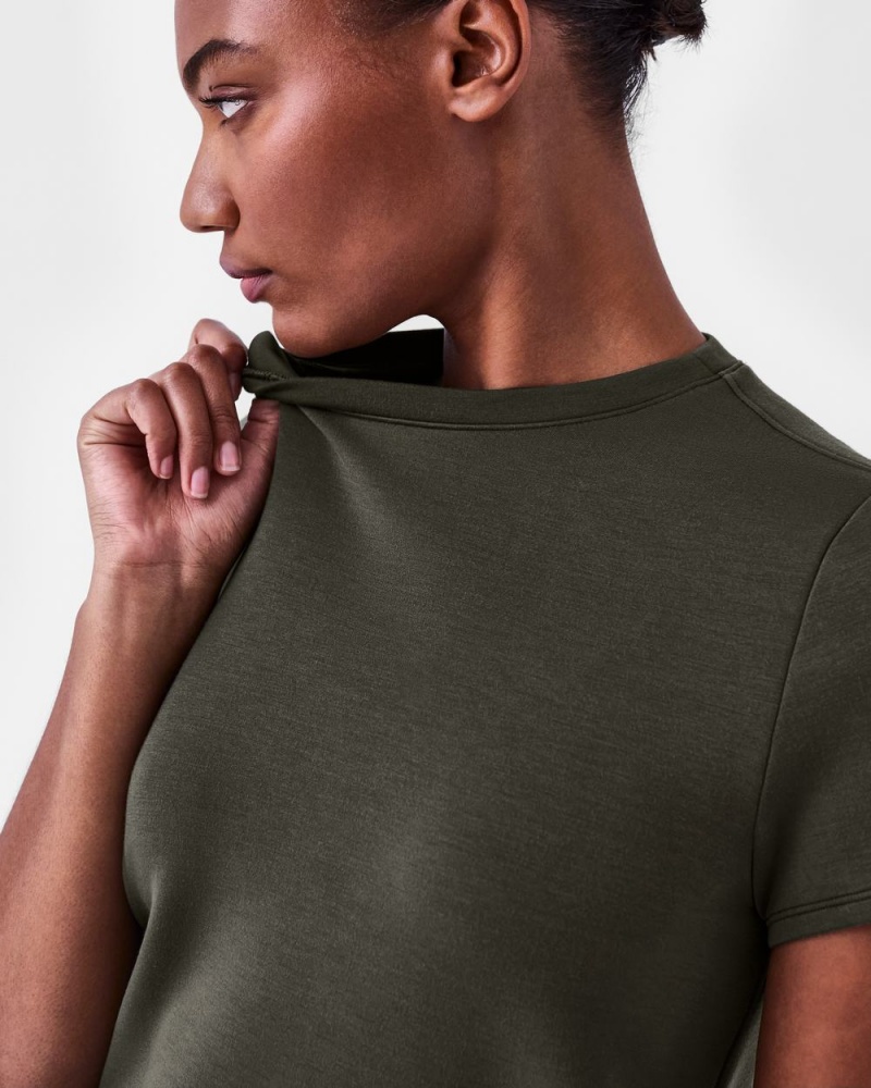 Spanx AirEssentials Cap Sleeve Tops Olive | 91458-GYQB