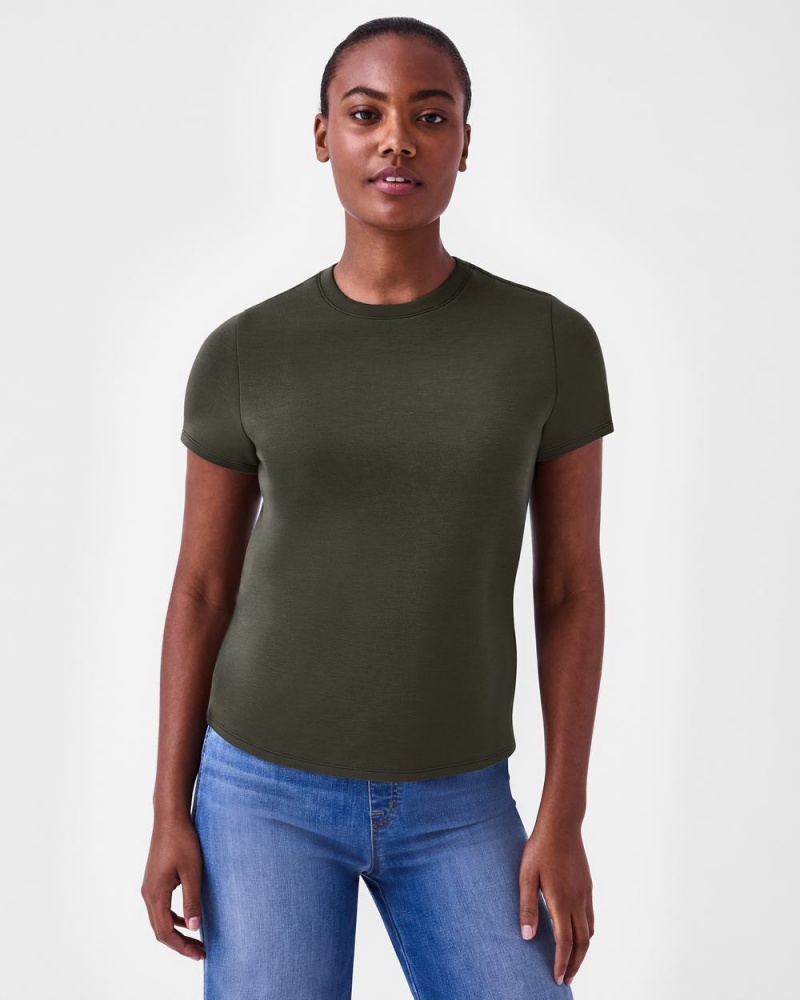 Spanx AirEssentials Cap Sleeve Tops Olive | 91458-GYQB