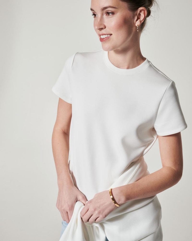 Spanx AirEssentials Cap Sleeve Tops White | 26187-CBVJ