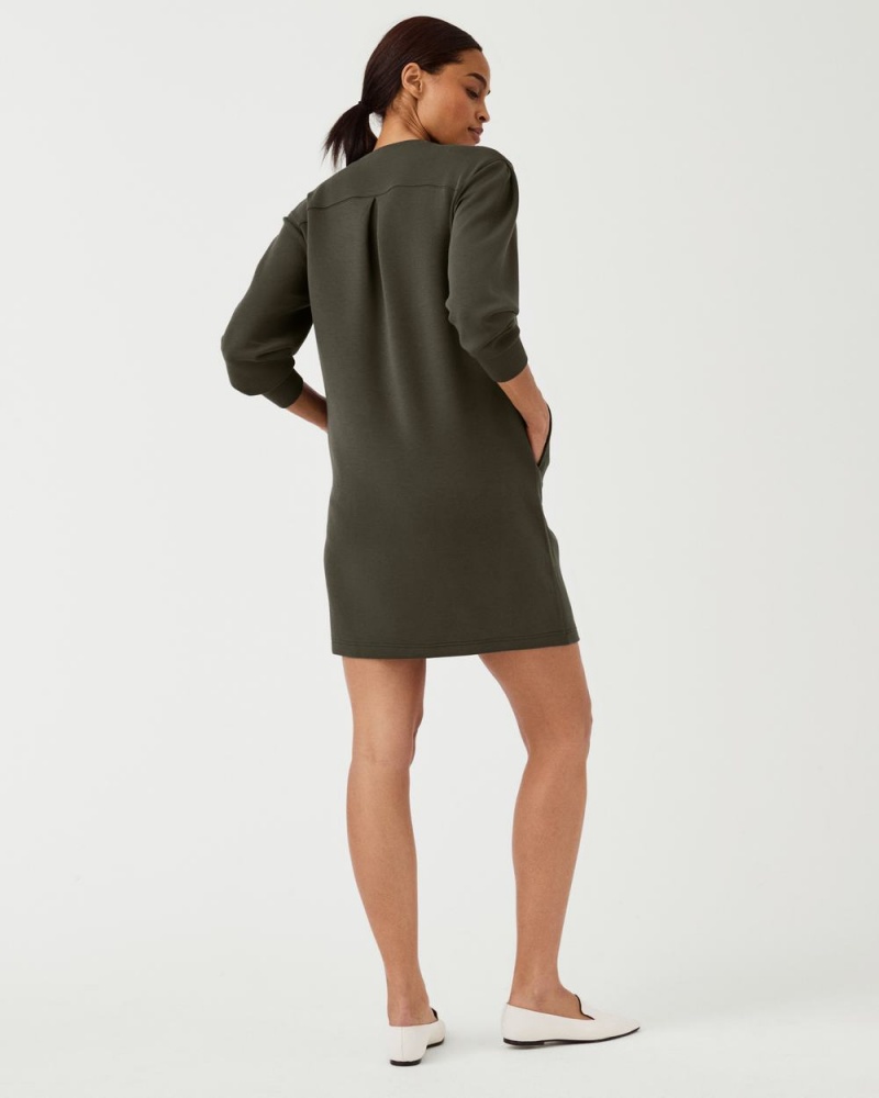 Spanx AirEssentials Crew Neck Dresses Olive | 37694-WSCR