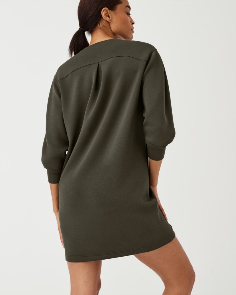 Spanx AirEssentials Crew Neck Dresses Olive | 37694-WSCR