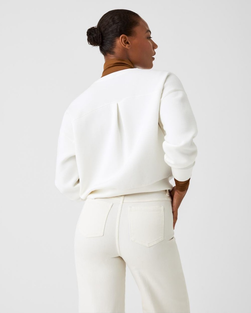 Spanx AirEssentials Crew Tops White | 15928-UWMP