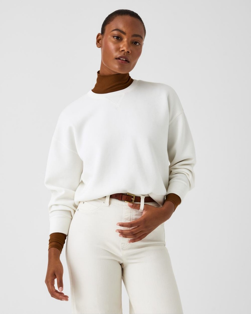 Spanx AirEssentials Crew Tops White | 15928-UWMP