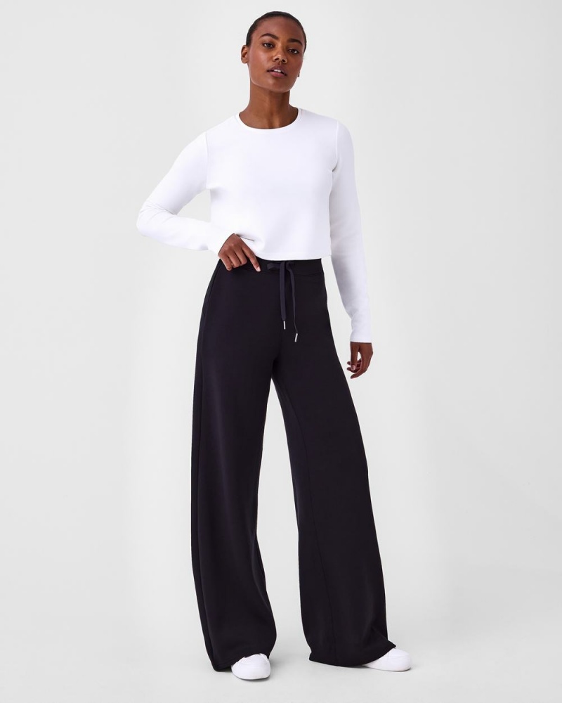 Spanx AirEssentials Cropped Long Sleeve Tops White | 95317-SFOR