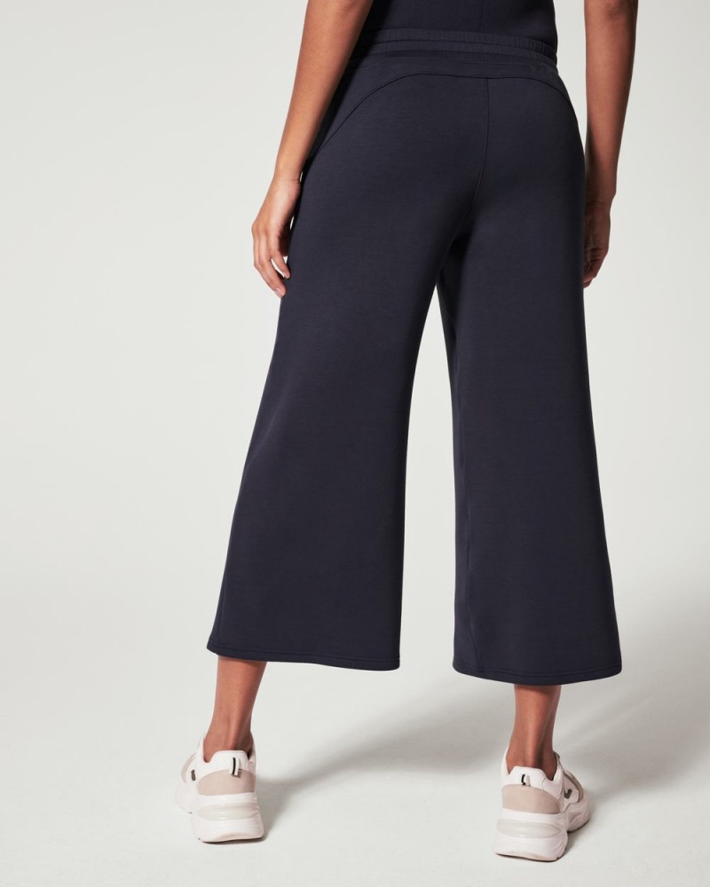 Spanx AirEssentials Cropped Wide Leg Pants Navy | 98320-EPAH