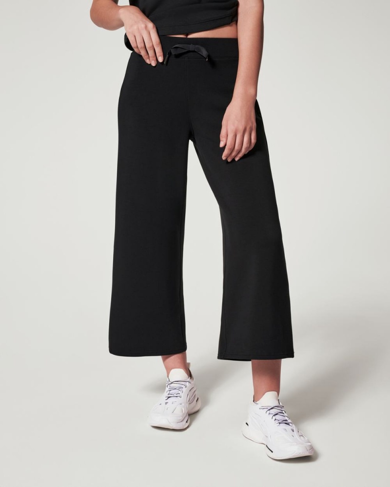 Spanx AirEssentials Cropped Wide Leg Pants Black | 40127-EIRQ