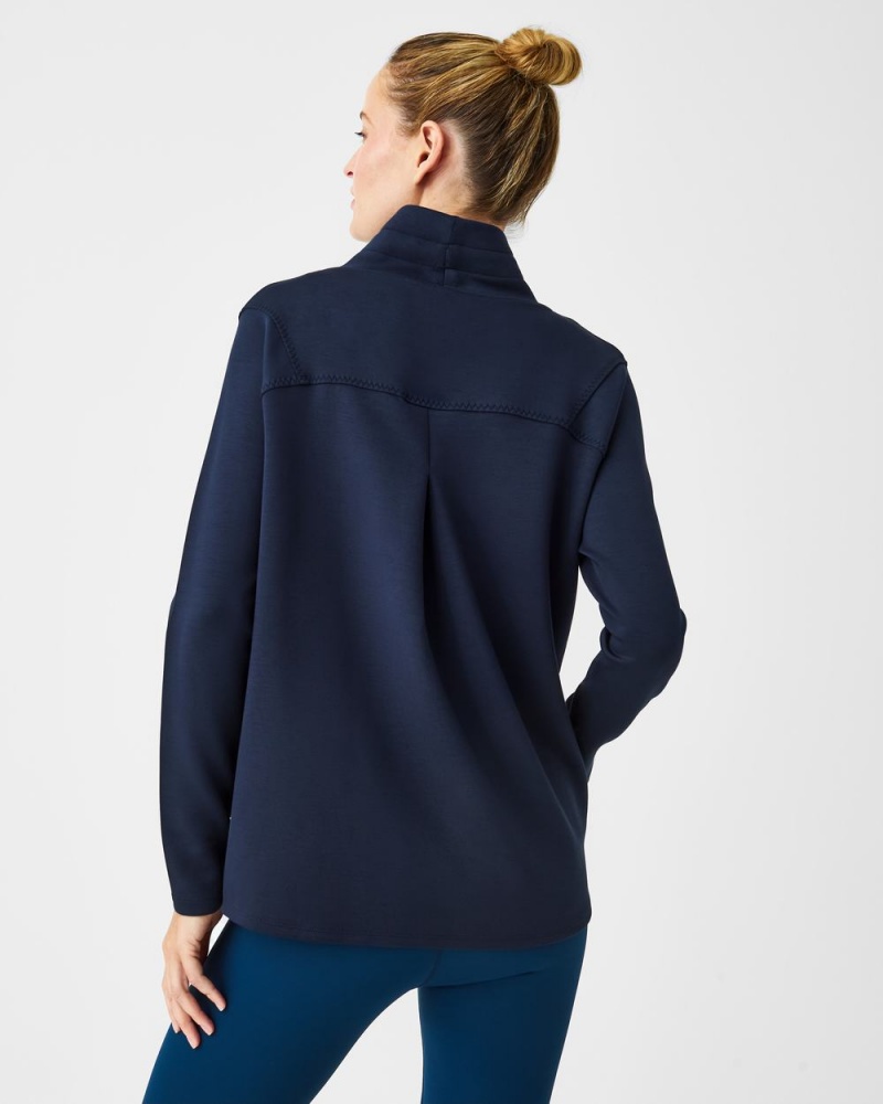 Spanx AirEssentials ‘Got-Ya-Covered’ Pullover Tops Navy | 30561-HCGV