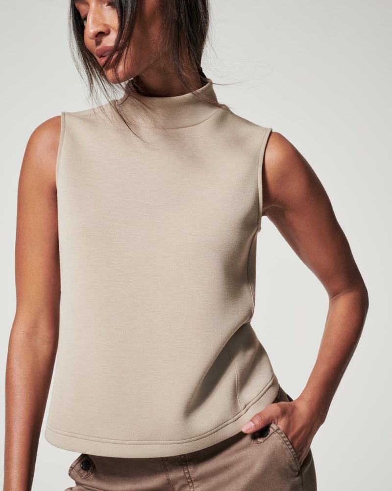 Spanx AirEssentials Mock Neck Tops Beige | 60723-IXAU