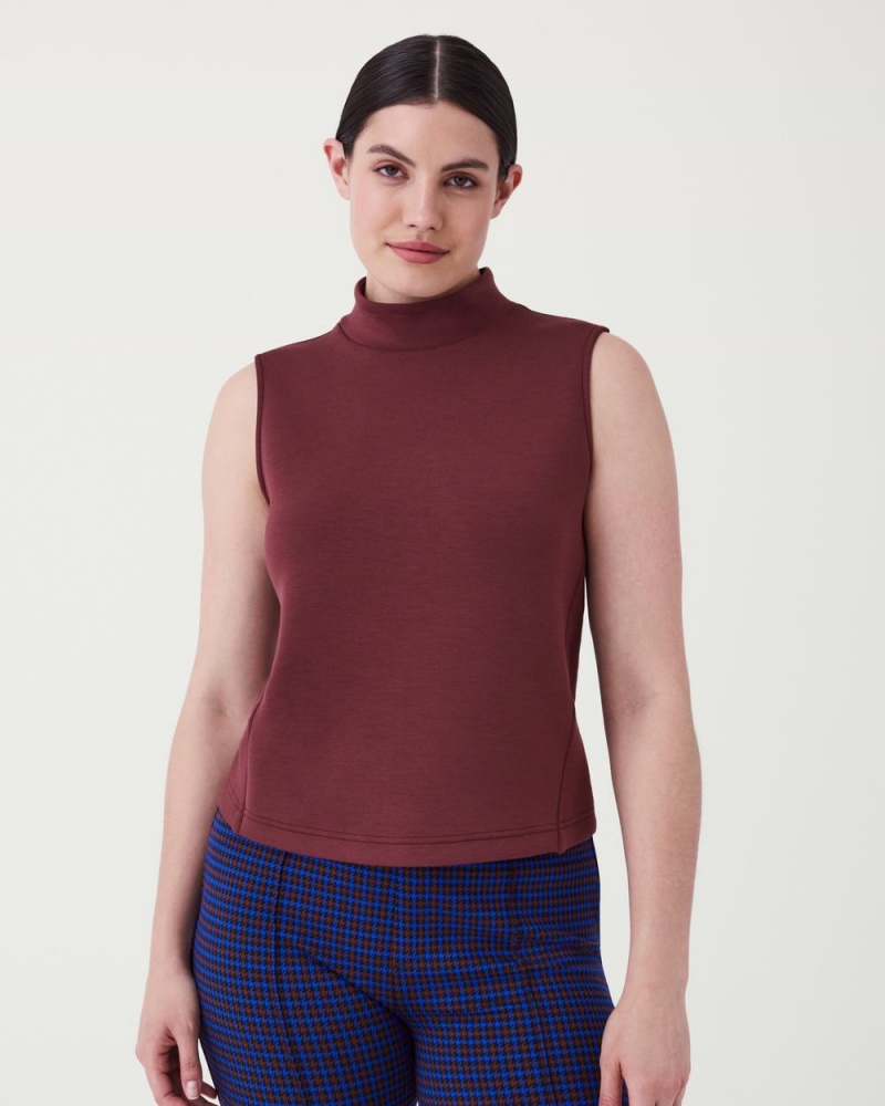 Spanx AirEssentials Mock Neck Tops Brown | 16234-YZSC